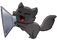 Sing Look Here Sticker by Créu Cat