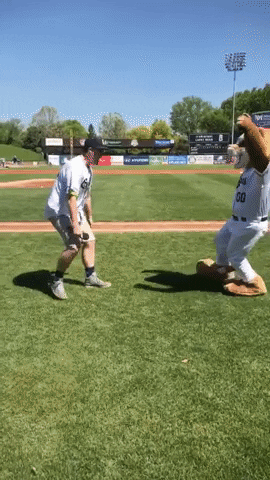 mascot flossing GIF by Kane County Cougars