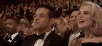 rami malek cheering GIF by The Academy Awards