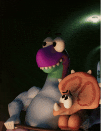 Scared Date Night GIF by Claynosaurz