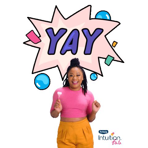 happy phoebe robinson Sticker by Schick Intuition f.a.b.