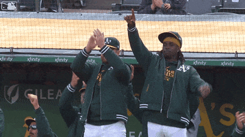 Home Run Celebration GIF by Oakland Athletics