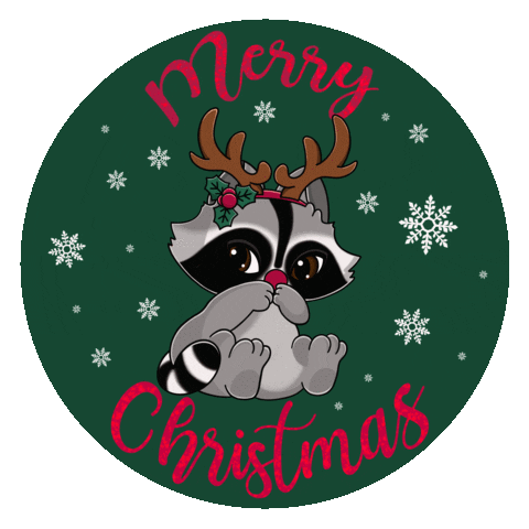 Christmas Raccoon Sticker