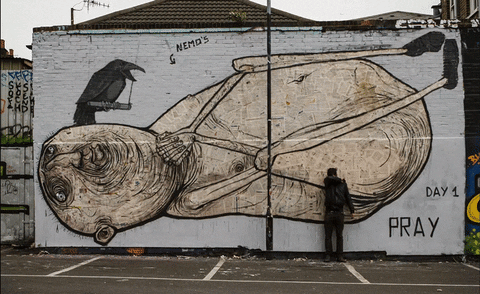 pray street art GIF by A. L. Crego