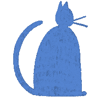 Blue Cat Sticker by Kristen Vaughn