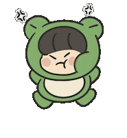 Tinyu_Gung sticker angry frog 生氣 Sticker