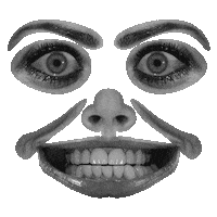 black and white smile Sticker by Colin Raff