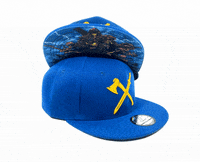 Capichecaps blue yellow warrior archer GIF