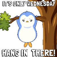 Tired Hang In There Sticker by Pudgy Penguins