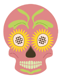 Day Of The Dead Pink Sticker