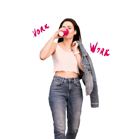 Girl Working Sticker