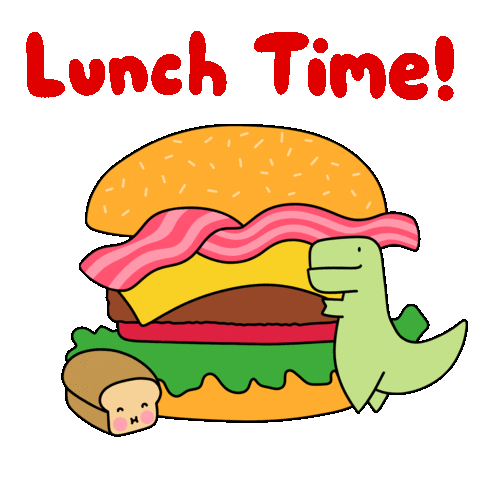 Hungry Burger Sticker by Loof and Timmy