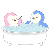 Penguin Bathing Sticker by Pudgy Penguins