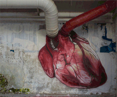 Lonac lonac street art, heart GIF