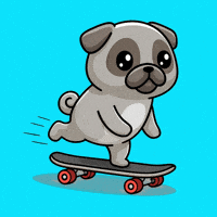Skate Board Dog GIF by Pugs