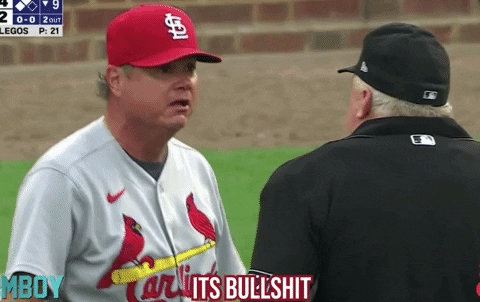 jabbatheputter giphygifgrabber bullshit cardinals mlb baseball bad call GIF