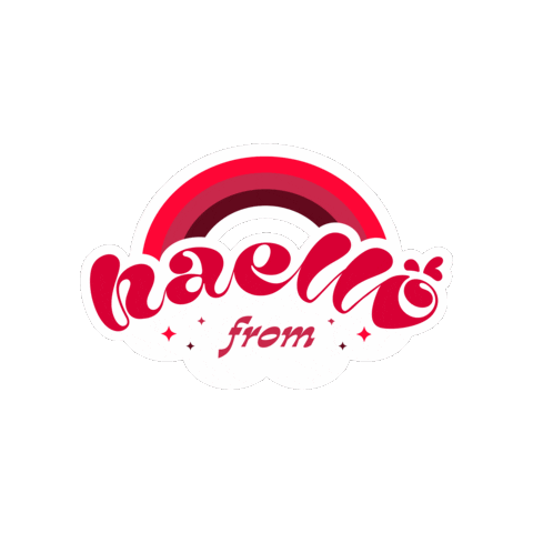 haellos_stickers giphygifmaker hello rainbow hello from Sticker