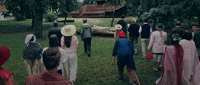 dsvltavan crowd costumes approaching dav GIF