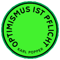 Karl Popper Optimism Sticker by IONDESIGN Berlin