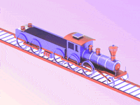 kberraho animation 3d train c4d GIF