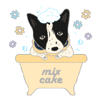 a330310 dog bath 狗 洗澡 Sticker