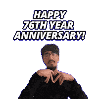 76 Year Anniversary Sticker