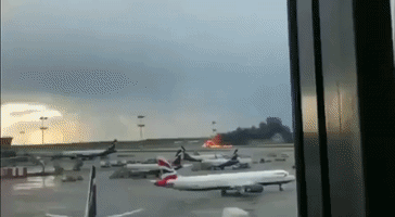 Passengers Run From Burning Plane at Moscow's Sheremetyevo Airport