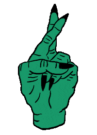 Witch Fingers Crossed Sticker by ffembroidery