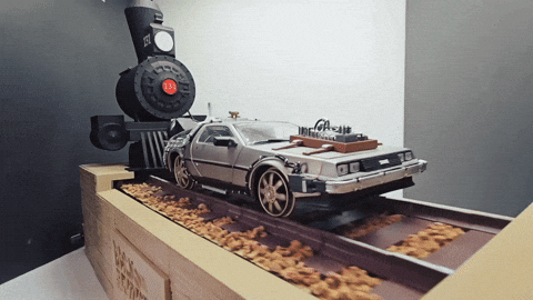 Moving Back to the Future III DeLorean Diorama