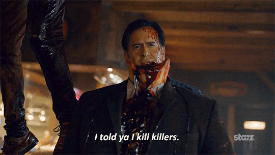 bruce campbell blood GIF by Ash vs Evil Dead