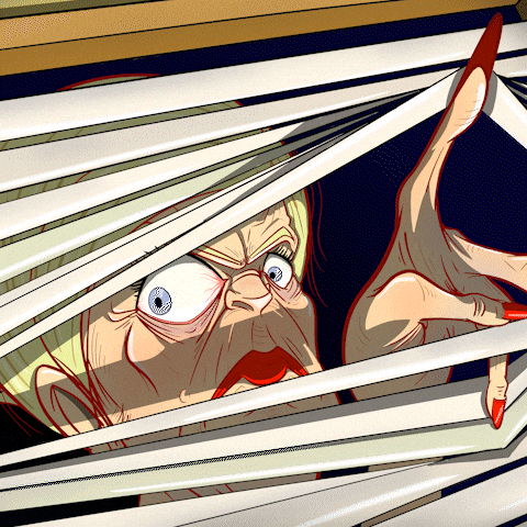 karencardstcg side eye karen peekaboo watching you GIF