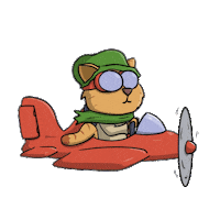 Cat Flying Sticker