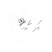 泳ぐ White Cat Sticker by Gunmaunofficial
