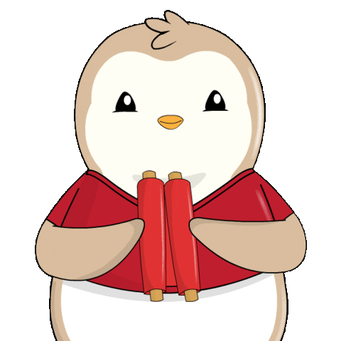 Happy New Year Penguin Sticker by Pudgy Penguins