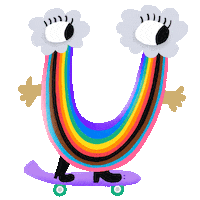 Skating Gay Pride Sticker by jon hanlan