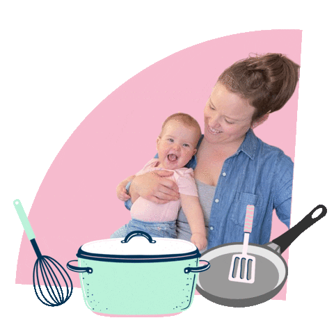 newmamanation baby mom cooking kid Sticker