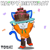 Happy Birthday Cat Sticker by Toshithecat