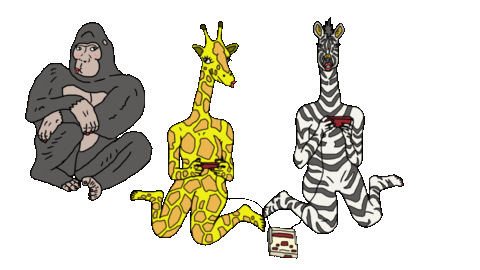 kameronian happy party enjoy gorilla Sticker