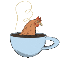 Kaylvalentinee coffee chicken farm java Sticker