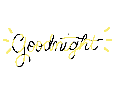artsy_elaine night lettering goodnight good night Sticker