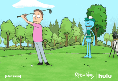 golfing rick and morty GIF by HULU
