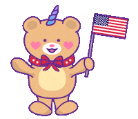 Independence Day Bear Sticker by Jessica Lau