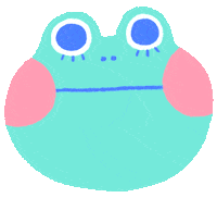 Lashes Frog Sticker by Radhia Rahman