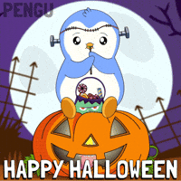 Scared Trick Or Treat GIF by Pudgy Penguins
