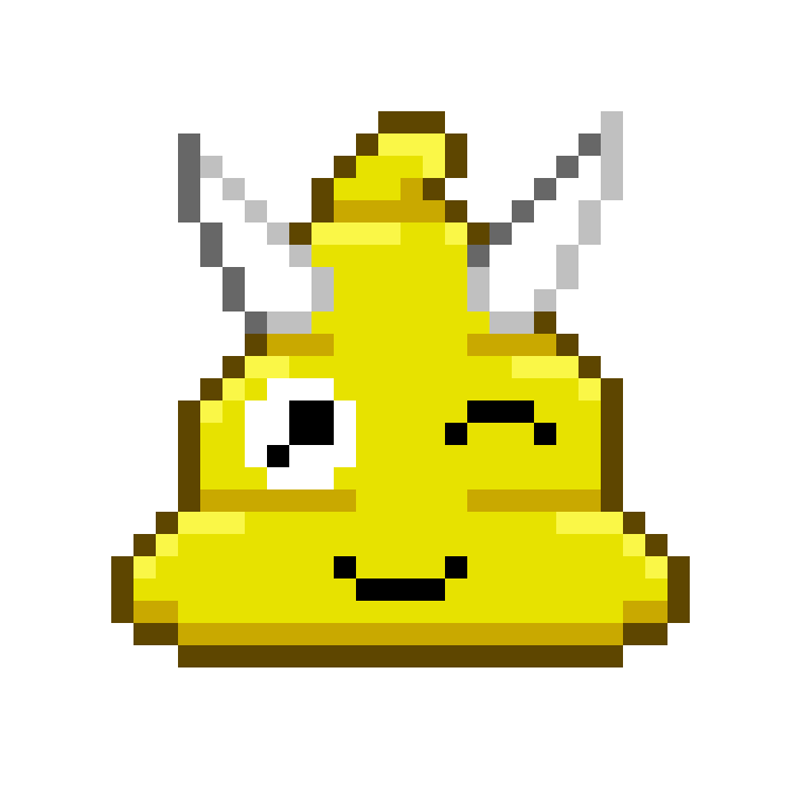 Pixel Shitting Sticker by Poopies.io