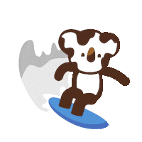 Surfing Koala Sticker by mooalabrands