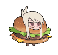 Burger Anime Girl Sticker