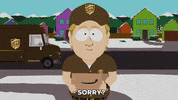 delivery truck apologizing GIF by South Park 