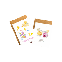 kaikaidesignco happy birthday greeting card birthday card happy birthday card Sticker