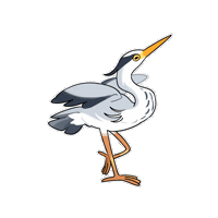 Heron Ardea Cinerea Sticker